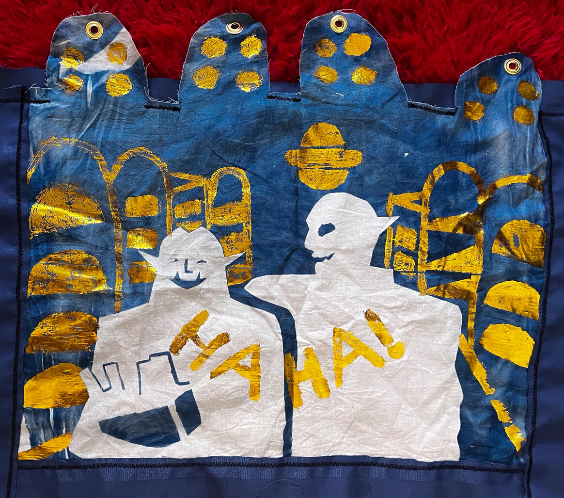 Space Girl And Friends, October 2024, Textiles, Silk Screen Print