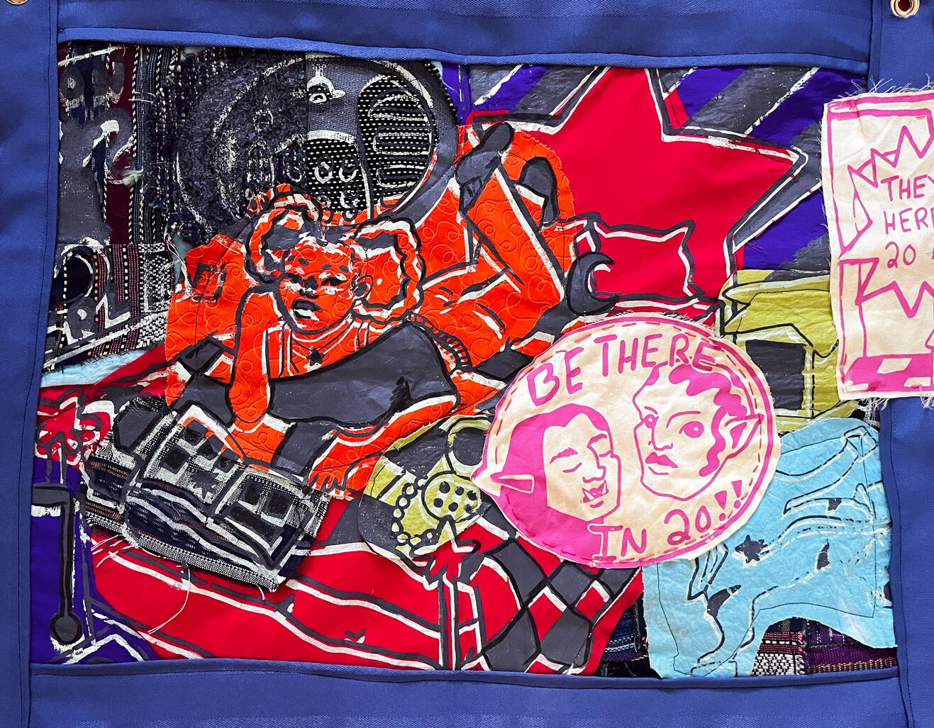 Space Girl And Friends, October 2024, Textiles, Silk Screen Print