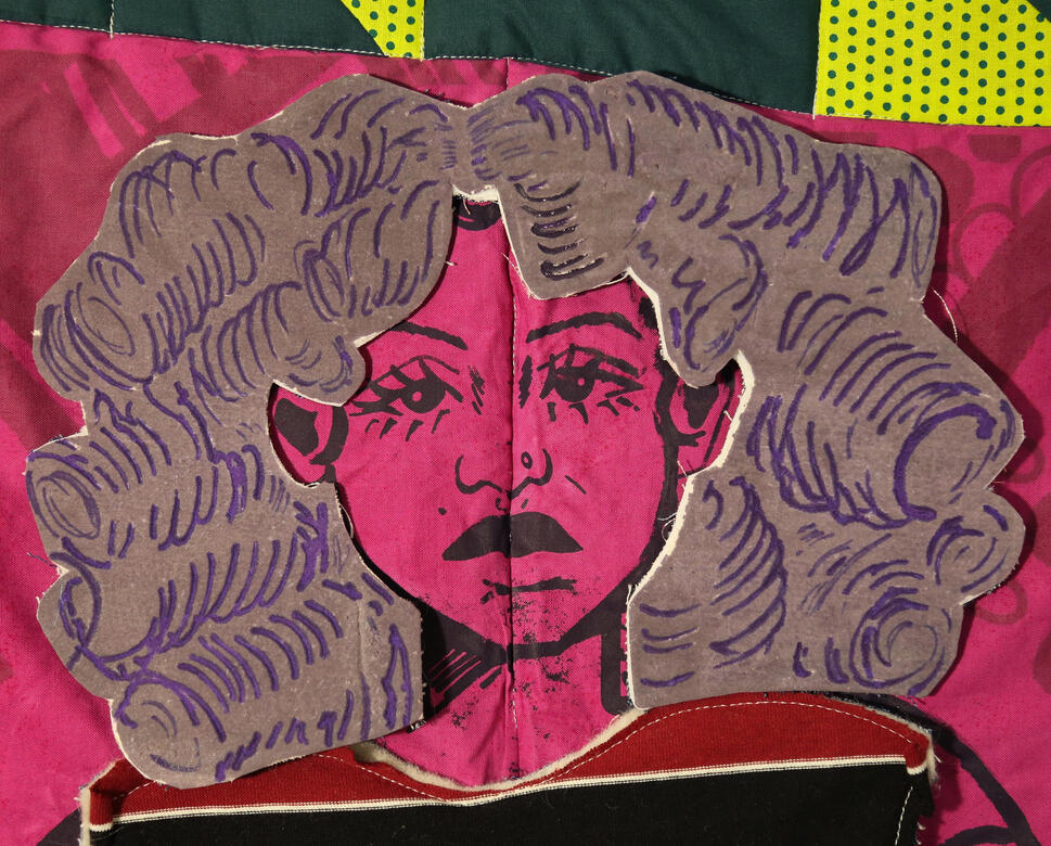 Doll Me, May 2025, Textiles, Foils, Silk Screen Print