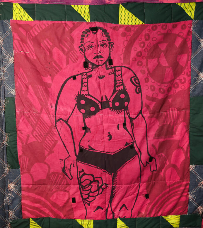 Doll Me, May 2025, Textiles, Foils, Silk Screen Print
