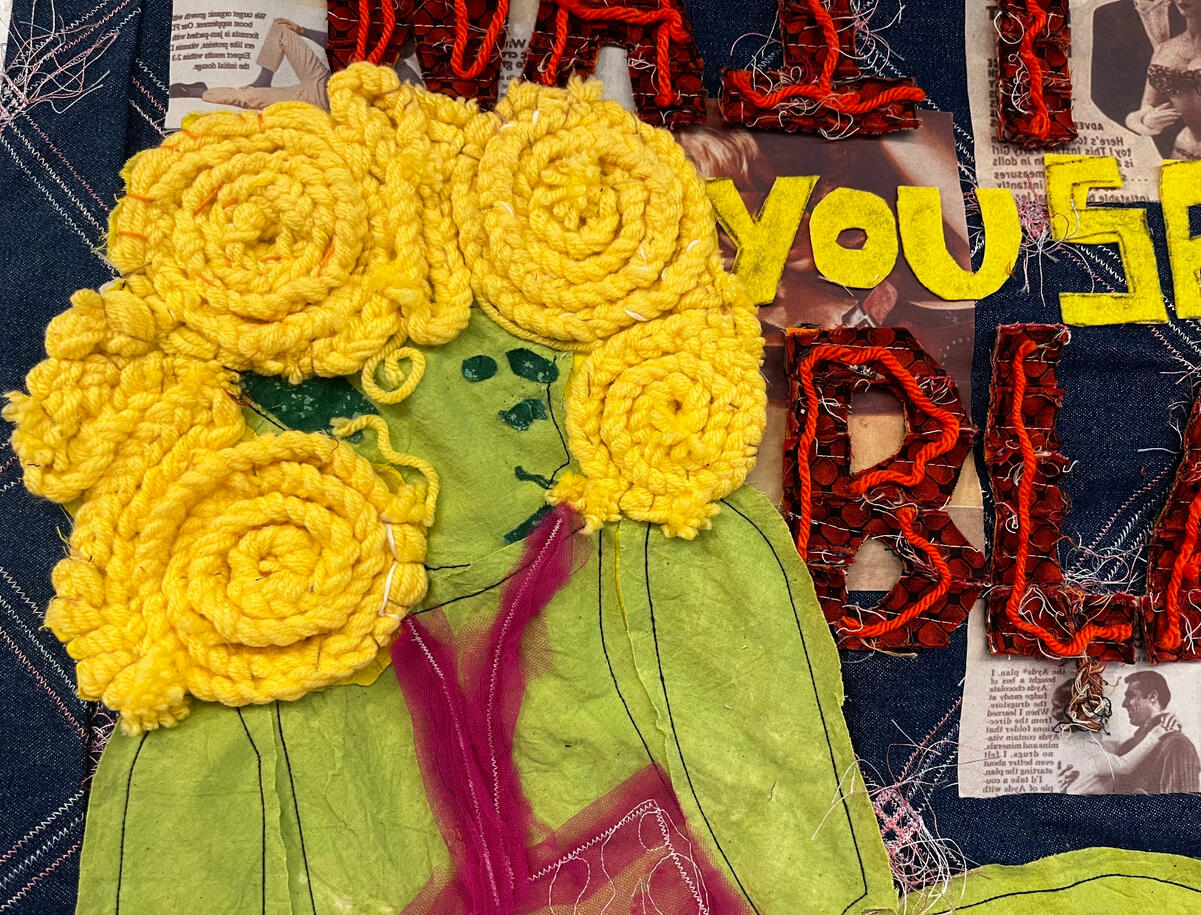 Wait Till You See My Blaster, March 2025, Textile Collage