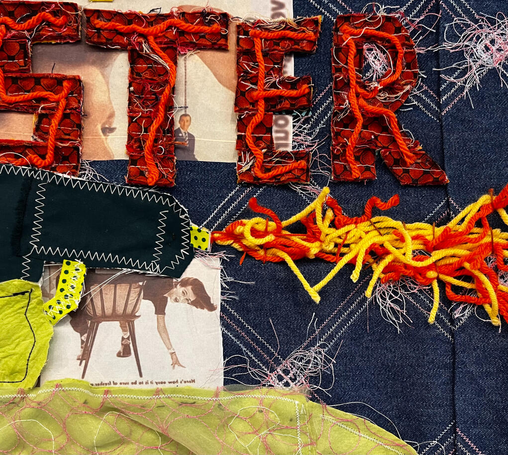 Wait Till You See My Blaster, March 2025, Textile Collage